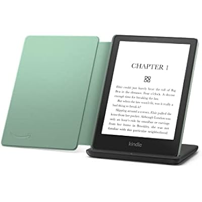 Kindle Paperwhite Signature Edition including Kindle Paperwhite (32 GB) - Black - Fabric Cover - Agave Green, and Wireless Charging Dock