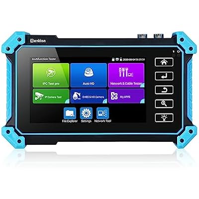 Henkion CCTV Tester,4K 12MP IP Camera Tester IPC Test 8MP TVICVIAHDSDICVBS Coaxial Camera Test 5.4 inch IPS Touch Screen, Cable Test,Network Tool,Support POE,WiFi,HD Input VGA