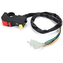 Handlebar Ignition Starter, Universal Black Motorcycle Stop Button Switch with Plug and Play for ATV Gokart Bike 50 110 125