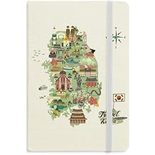 DIYthinker Kore Defteri Haritası Simgeler Kumaş Sert Kapak Klasik Günlük A5 A5 (144 X 210 mm) Çok Renkli Ofis ve Kırtasiye Ürünleri