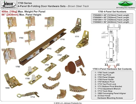 L.e. Johnson Products 1700606h Door Bifold Hdwe Set