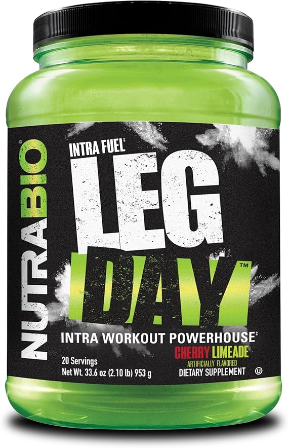 NutraBio Leg Day Intra Workout Powder Advanced Carb Supplement with Cluster Dextrin & Electrolytes Carb Powder with EAAs/BCAAs Cyclic Dextrin for Performance Cherry Lime, 20 Servings