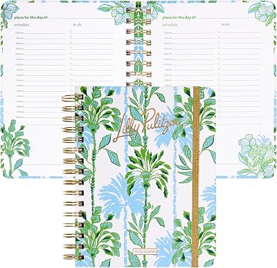 Lilly Pulitzer Undated To Do Planner, Hardcover Daily Planner, Personal Organizer with Hourly Schedules and Notes Pages Swayin in the Breeze